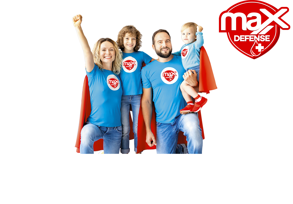 Max Defence linee di protezione per zanzare, pidocchi, e per disinfettare mani e superfici.
